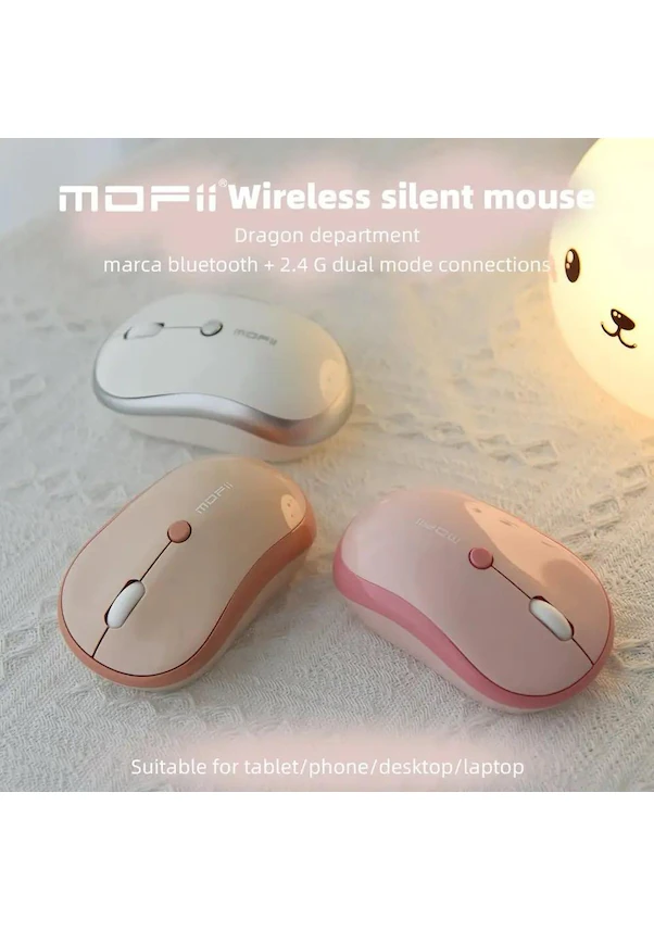 Bilişim Burada Mofii M5DM 2 Bluetooth Kablosuz Mini Optik Mouse Pembe